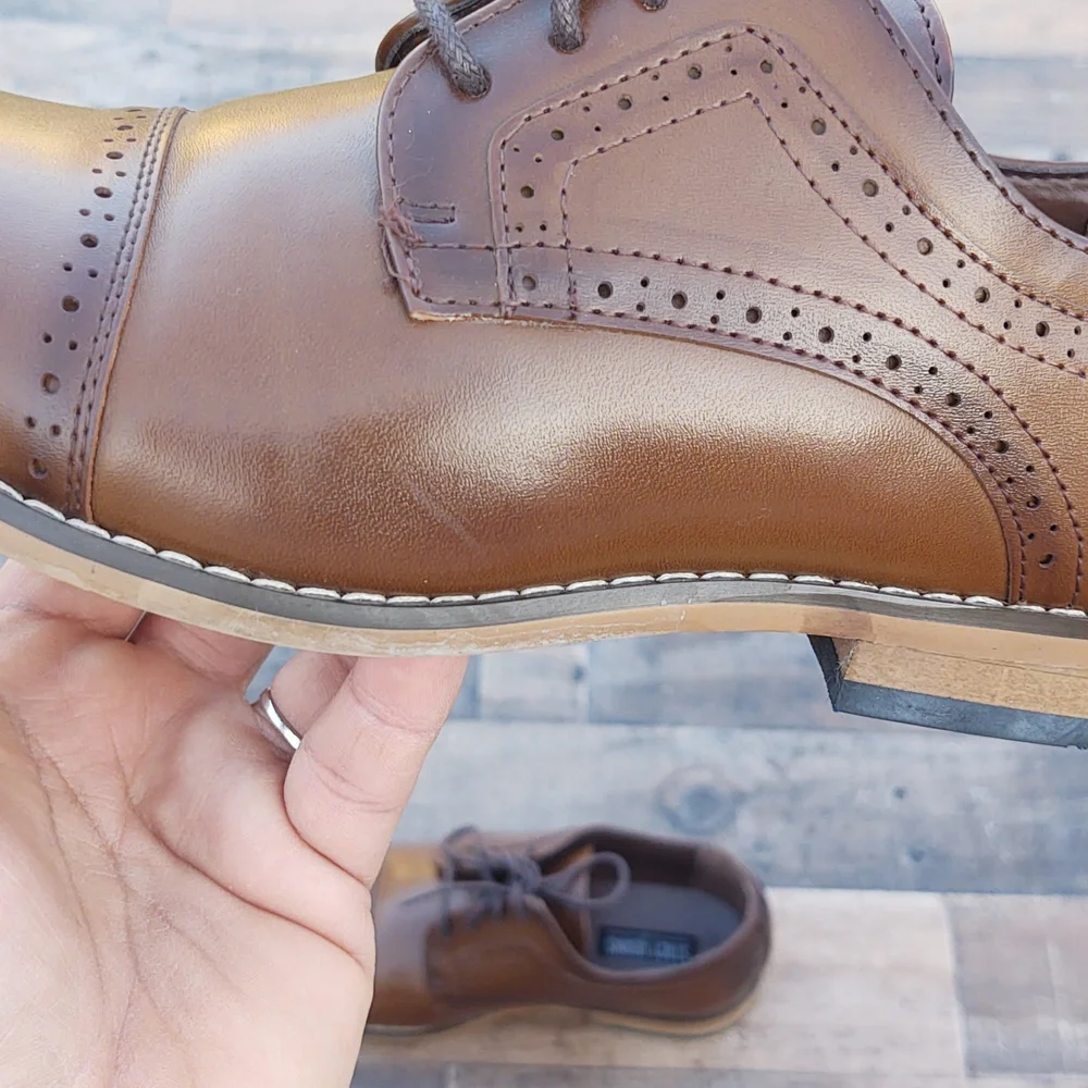 Stacy Adams  Cognac Dickson Oxford sz 4 Boys